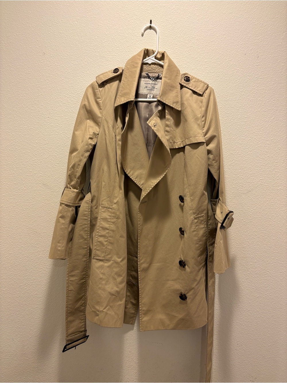 Banana Republic Tan Double-Breasted Trench Coat